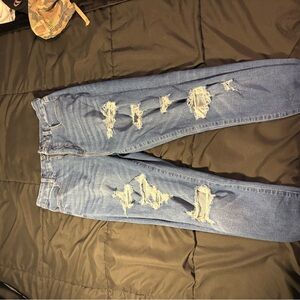 Distressed Blue Jeans